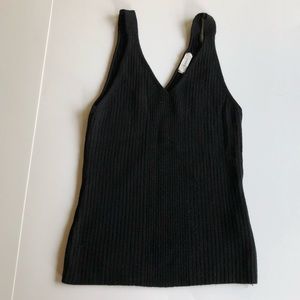 DEBUT Black Ribbed Knit tank